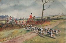 1907 Fox Hunt Horse & Hounds Printed Postcard Wildt & kray No 510 posted
