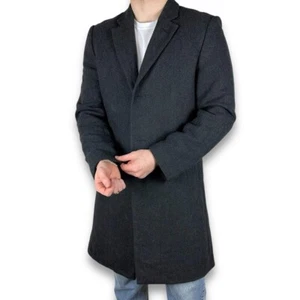 Vintage Nautica Long Overcoat Mac Trench, Dark Grey, Fits Small (CB248) - Picture 1 of 7