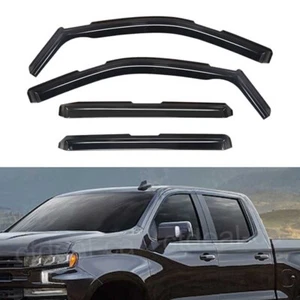 In-Channel Window Visors Vent Rain Guards For Silverado 1500 Crew Cab 2019-2025 - Picture 1 of 14