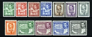 SOMALILAND PROTECTORATE KG VI 1938 Complete Half Face Set SG 93 to SG 104 MINT - Picture 1 of 2