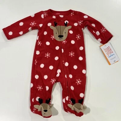 Just One You by Carters Bebé Vacaciones Vellón Lunares Rojo/Blanco Reno Dormitorio Foto 1 de 4
