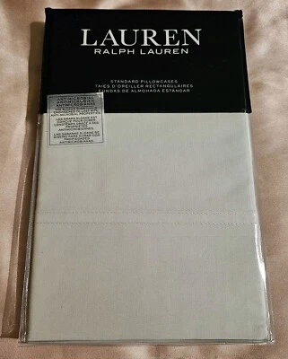 Ralph Lauren Sloane Sage 绿色标准枕套套装 棉 Percale 20x32 $70 — 第 1/4 张图片