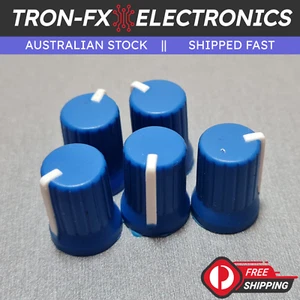 5PCS 15x20mm Blue Rubber Knob for D-Shaft 6MM Pot - Picture 1 of 4