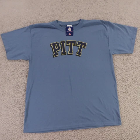 Pitt Panthers Shirt Mens Large Blue Cotton Blend Short Sleeve NEW Cover