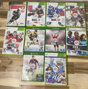 EA Sports 10 Game Bundle! Microsoft Xbox! NHL, Fifa, and MADDEN!!