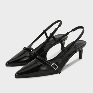 Womens ZARA Summer New Black Buckle Strap Pointed Toe Belt Buckle Light Sandals - Picture 1 of 12