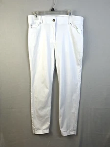 89th & Madison Pants Women 16 White Stretch Ankle Beach Preppy Summer Casual - Picture 1 of 8