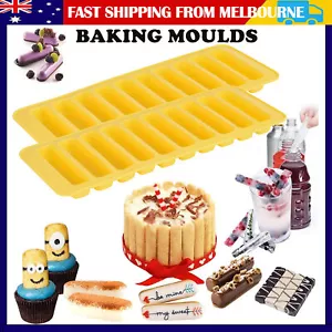 Silicone Chocolate Baking Mould Cookie Finger Shaped Molds Ice Tray Long Strips - Picture 1 of 14