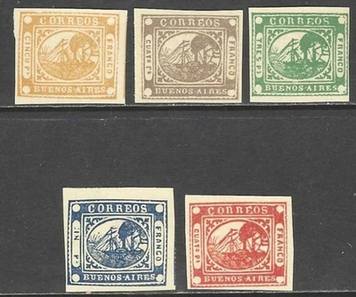 ARGENTINA BUENOS AIRES  1858-59 Local Issues Mint No Gum Selection (Dec 511) - Image 1 of 2