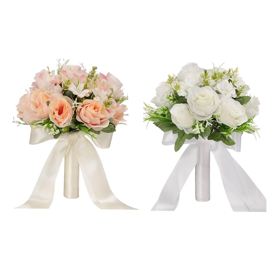 Ramo de Novia Boda Flores Artificiales Elegante Multicolor para Ducha de Novia Foto 1 de 1