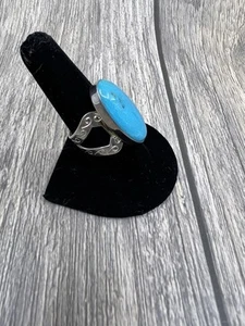Jay King Sterling Silver Blue Turquoise Oval Ring Size 10 - Picture 1 of 12