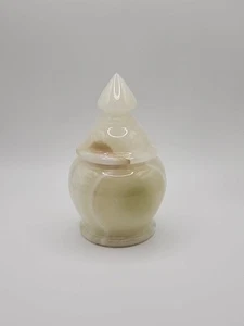 Natural Onyx Candy Jar with Lid Conical Decorative Storage Container - Picture 1 of 7