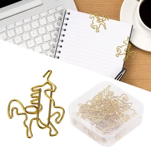 Lot De 10 Trombones De Bureau Innovants En Forme D'animal Doré Pour Signet. - Afbeelding 1 van 12