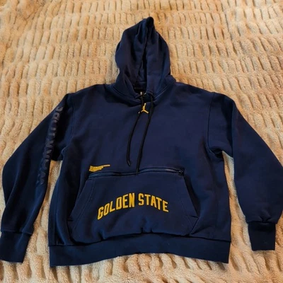 Golden State Warriors Sweatshirt Men's Size Large Blue NBA Jordan Jumpman Hoodie - Image 1 of 4