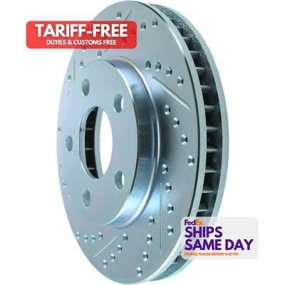 Stoptech 227.62057R, One Select Drilled/Slotted B rake Rotor Iron Natural Perfor - Image 1 of 4