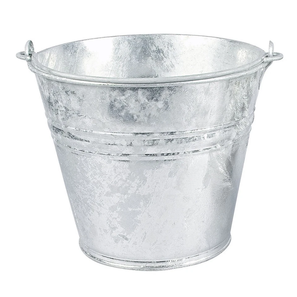 Stahlblecheimer verzinkt, 10 L, Ø 28 cm, H 27 cm, silber - Bild 1 von 1