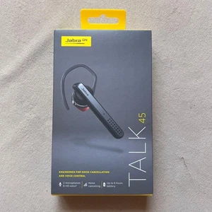 Jabra Talk 45 Bluetooth Headset Silver New Sealed HD Voice Noise Cancelling JP - Picture 1 of 3