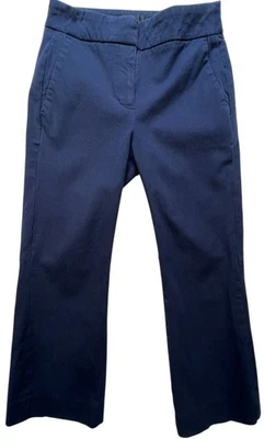 Calça J.Crew Feminina Casual Preppry Elástica Frente Plana Tamanho 00P Escritório Marinho - Imagem 1 de 4