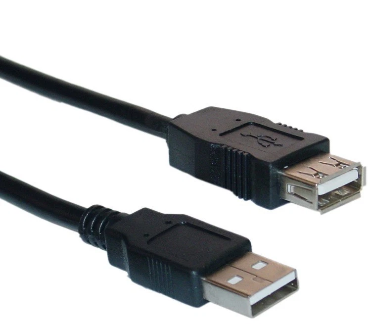15 ft USB 2.0 AA MF Male to Female Black Extension Cable - Image 1 of 1