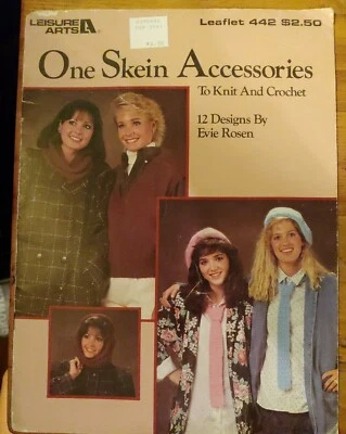 Leisure Arts One Skein Accessories Knit Crochet Patterns Book 442 - Image 1 of 3