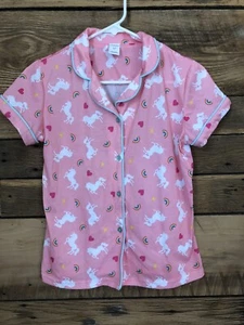 Girls Arizona button down sleep shirt Sz XL 16 reg unicorn rainbow - Picture 1 of 2