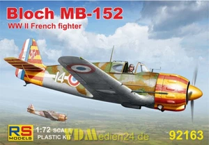 Bloch MB-152 WW II French Fighter, RS Models, 1:72, 92163 Plastikmodellbau - Picture 1 of 1