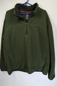 Timberland 1/4 Zip Green Fleece Sweatshirt Jacket Men's XL Warm - Picture 1 of 9