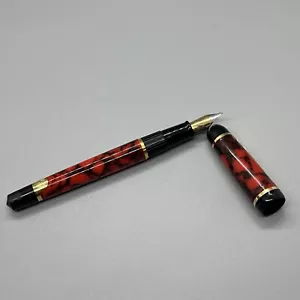 Penna stilografica vintage Waterman Paris marmo rosso bordo oro - Foto 1 di 8