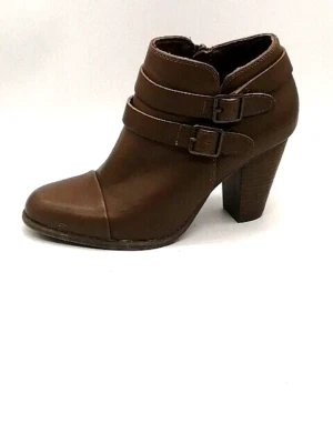 LC Lauren Conrad Botas Mujer Marrón 8.5 Botín Zapato Cremallera Lateral Hebilla 116367 Foto 1 de 4