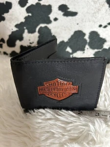 Harley Davidson Wallet Bar And Shield  NWOT Black Leather Great Gift Idea - Picture 1 of 3