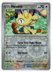 Pokemon Scarlet Violet 151 Reverse Holo 052/165 Meowth - Picture 1 of 2