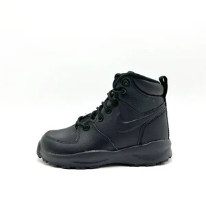 *NEW* Pre-School NIKE MANOA LEATHER PS Boot BLACK (BQ5373 001), Sz 10.5C - 3.0Y - Picture 1 of 4