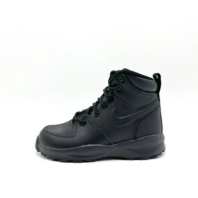 *NEW* Pre-School NIKE MANOA LEATHER PS Boot BLACK (BQ5373 001), Sz 10.5C - 3.0Y - Image 1 of 4