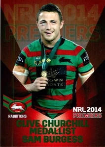 2014 South Sydney Rabbitohs NRL Premiers Limited Edition Card - Sam Burgess - Bild 1 von 3
