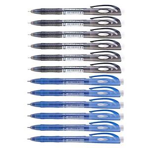 12pcs Stabilo Liner 348 Semi Gel Ball Pen 0.7mm | Black Blue Ink Pens Stationery