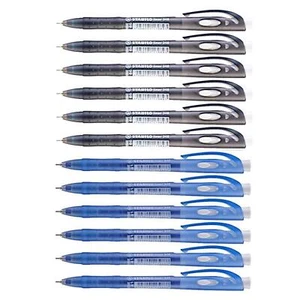 12pcs Stabilo Liner 348 Semi Gel Ball Pen 0.7mm | Black Blue Ink Pens Stationery - Picture 1 of 6