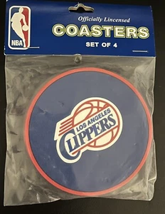 NBA TEAM LOS ANGELES CLIPPER SET OF 4 DRINK COASTERS DUCKHOUSE OFFICIAL LICENSED - Picture 1 of 3