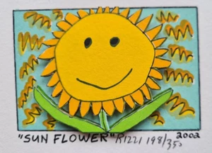 James Rizzi 3D Handsigniert Original Mini SUN FLOWER 2002 PoP ART Sonnenblume - Bild 1 von 10