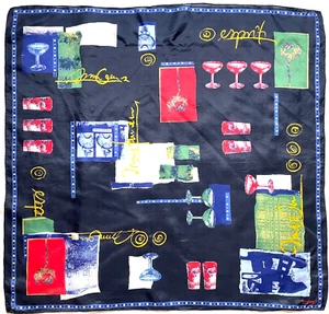 🖼️ Bufanda de Seda ESPRIT Vintage - 31" Abstracto Cóctel ARTE Estampado Rojo Azul Amarillo - Imagen 1 de 6