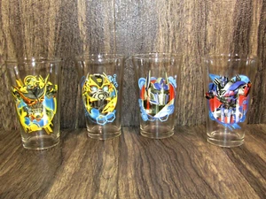 4 Transformer 16oz Glass Drinking Tumblers Optimus Bumblebee 2014 Hasbro - Picture 1 of 13