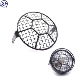 1x Motorcycle Headlight Metal Retro Grill Mask Protector For Yamaha Honda CG125 - Picture 1 of 7