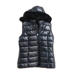 Puffer Weste abnehmbarer Kunstfell Damen Hoodie schwarz Größe M Colleen Lopez - Bild 1 von 6