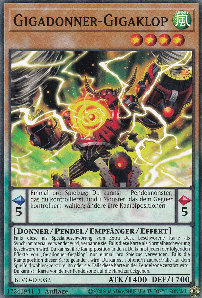 Yu-Gi-Oh! Blazing Vortex #032 Gigadonner Gigaklop Common Deutsch - Bild 1 von 1