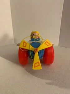 Juguete vintage Fisher Price 1980 avión y piloto - Imagen 1 de 2