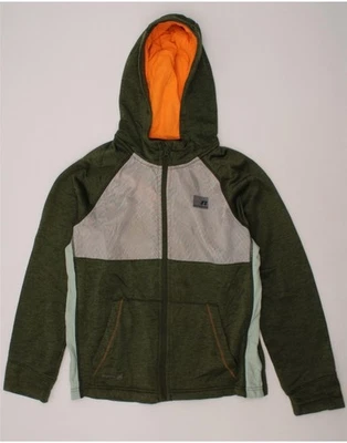 RUSSELL ATHLETIC Boys Dri-Power Zip Hoodie Sweater 10-11 Years Large Khaki BU12 - Image 1 of 3