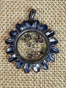 Origami Eule Sonnenblume aufklappbares Living Medaillon mit Charms & Sternenstaub - Bild 1 von 3