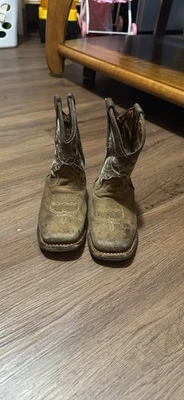 Botas occidentales Little Durango para niños vintage marrón estilo vaquero talla 8c Foto 1 de 4