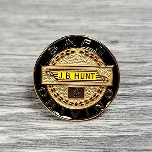 J.B. Hunt 2 Year Safe Driving Award Pin Button Gold Tone Trucking Driver Semi - Picture 1 of 7