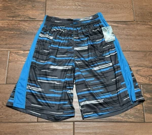 Energy Zone Boys Basketball Shorts Blue Black Gray Stripe Sz XL 14/16 NWT - Picture 1 of 7