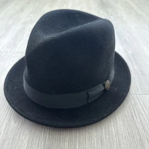 Goorin Bros Brothers Black 100% Wool The Doctor Fedora Castle Medallion Large - Picture 1 of 6